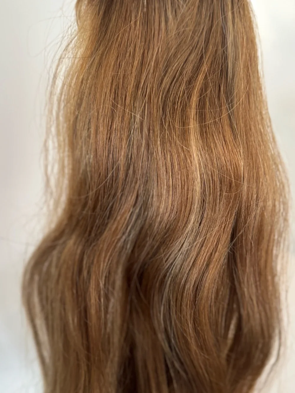 100% Human Hair 20” Caramel Brown Highlighted Weft Extensions Straight